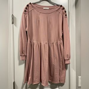 Light sweater dress in a rose pink coloring